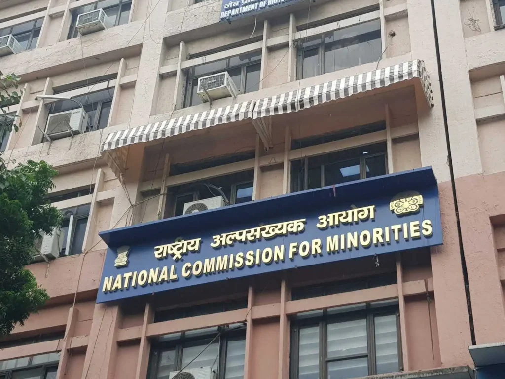 An image of the signboard outside National Commission for Minorities